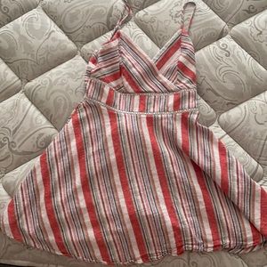 Striped spaghetti strap mini dress